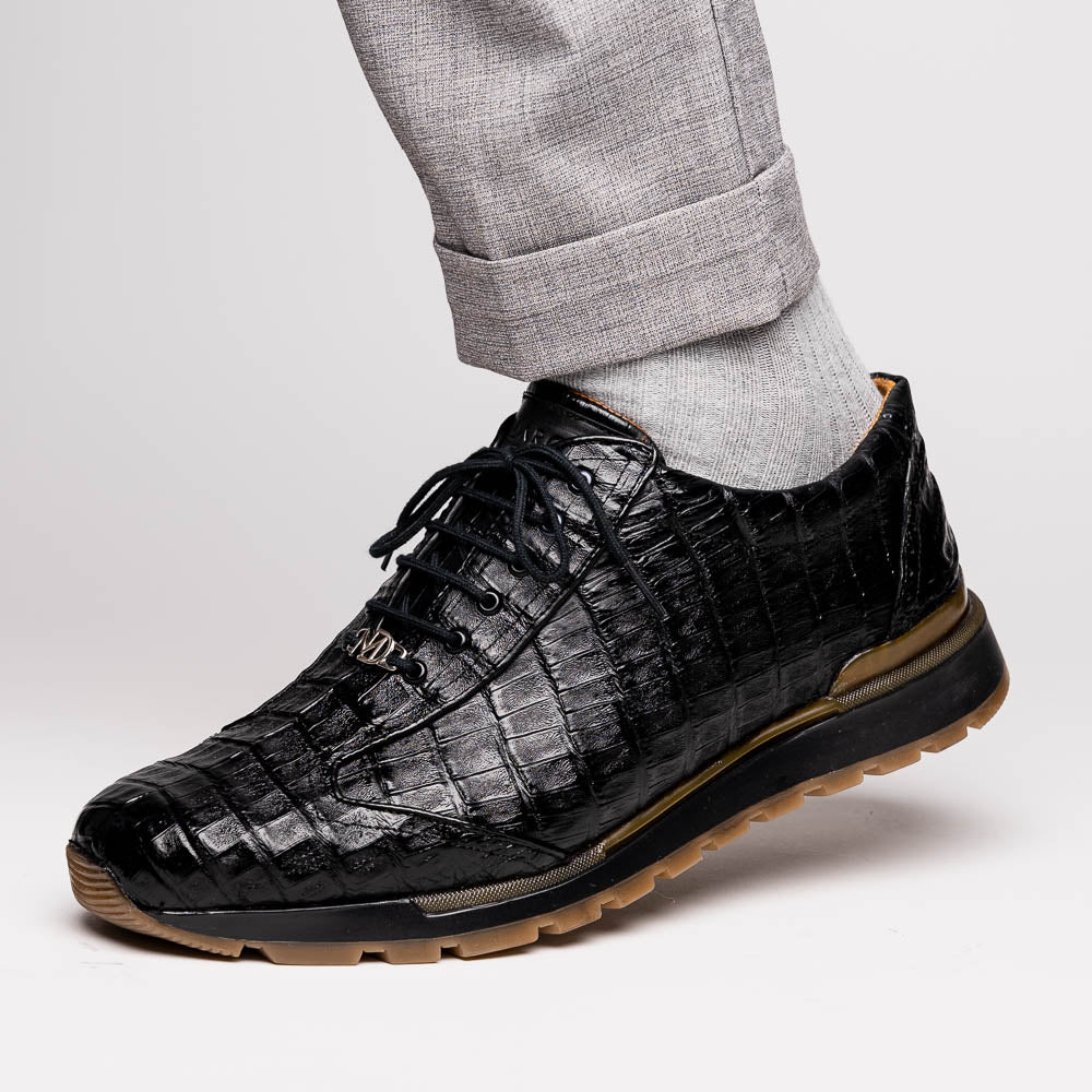 Marco Di Milano Alonzo Black Genuine Caiman Crocodile Casual Sneakers - 8