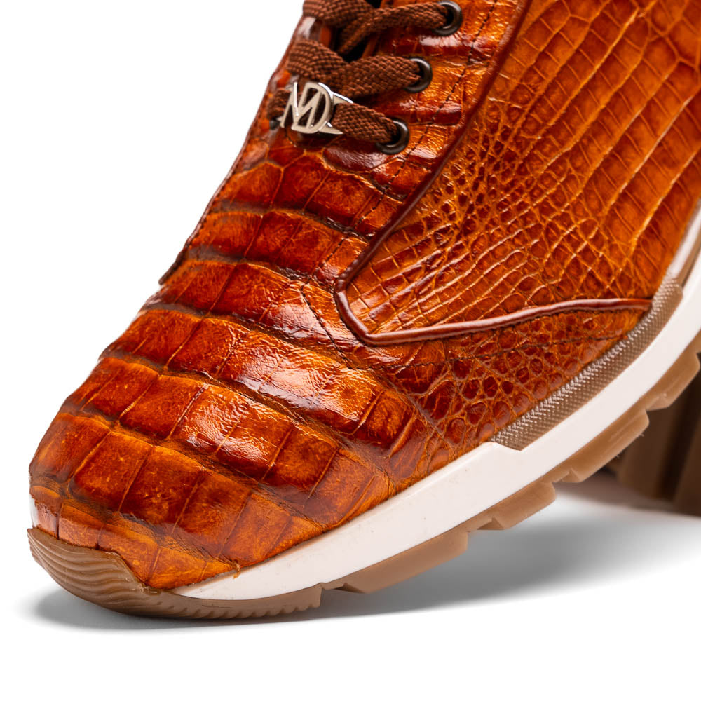 Marco Di Milano Alonzo Cognac Genuine Caiman Crocodile Casual Sneakers - 8