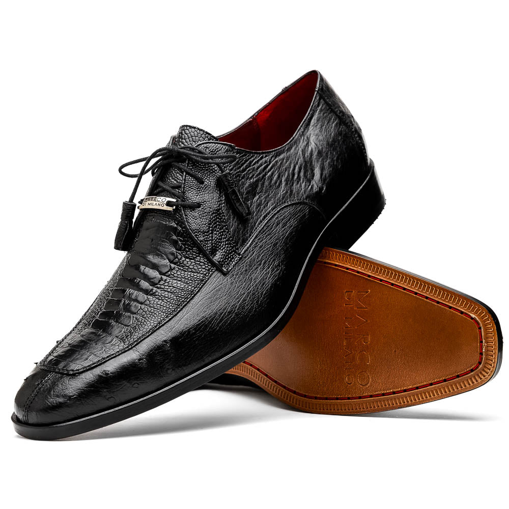 Marco Di Milano Andretti Black Ostrich Leg Shoes - 8.5