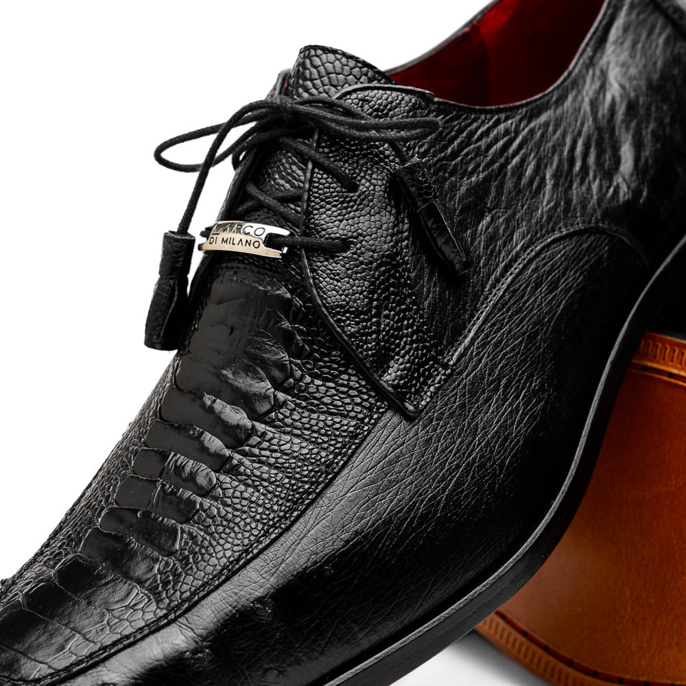 Marco Di Milano Andretti Black Ostrich Leg Shoes - 8.5