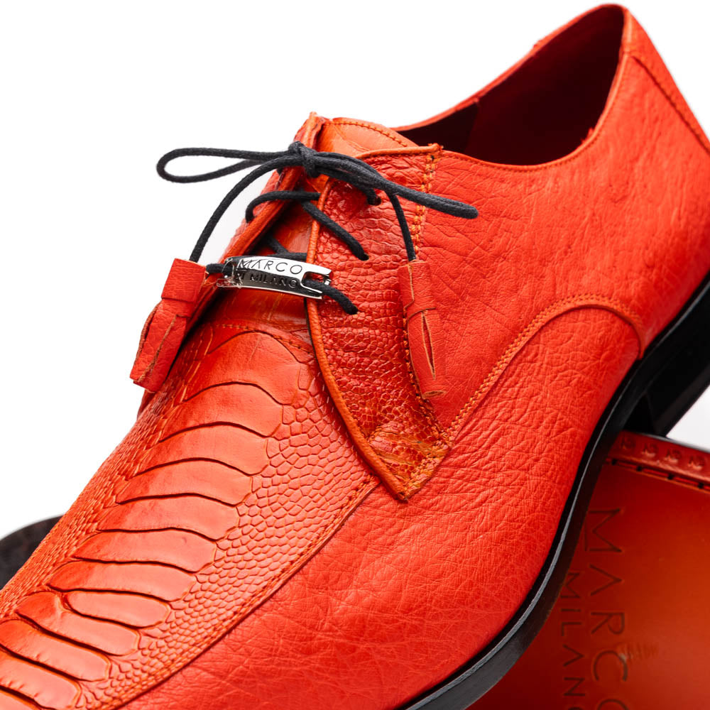 Marco Di Milano Andretti Orange Ostrich Leg Shoes - 8
