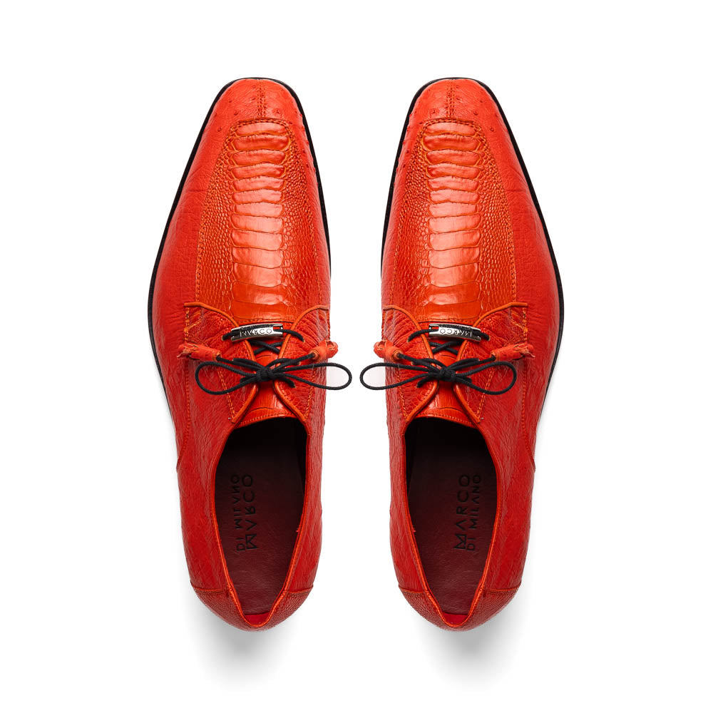 Marco Di Milano Andretti Orange Ostrich Leg Shoes - 8