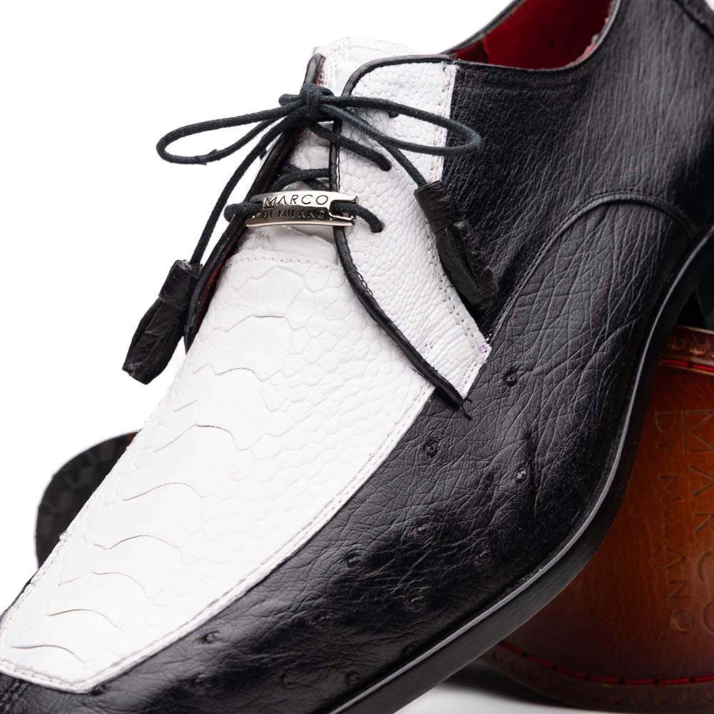 Marco Di Milano Andretti Black/White Ostrich Leg Shoes - 8