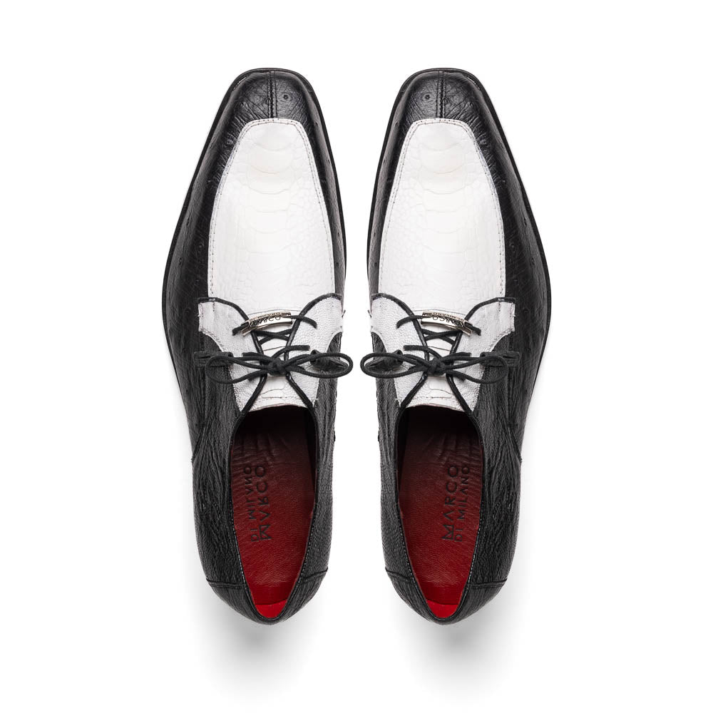 Marco Di Milano Andretti Black/White Ostrich Leg Shoes - 8
