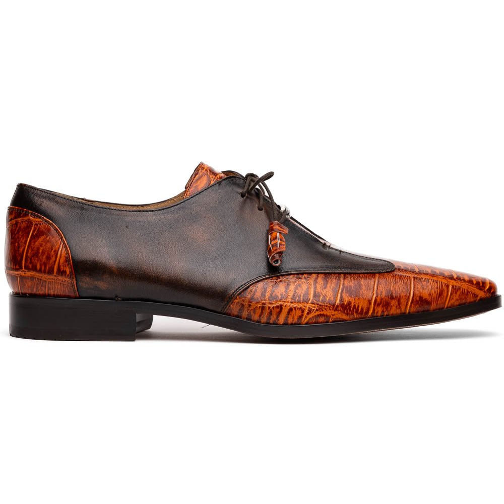 Marco Di Milano Anzio Brandy Alligator & Calfskin Derby - 8