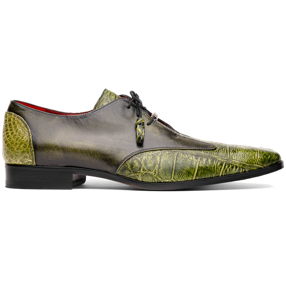 Marco Di Milano Anzio Green Alligator & Calfskin Derby - 8