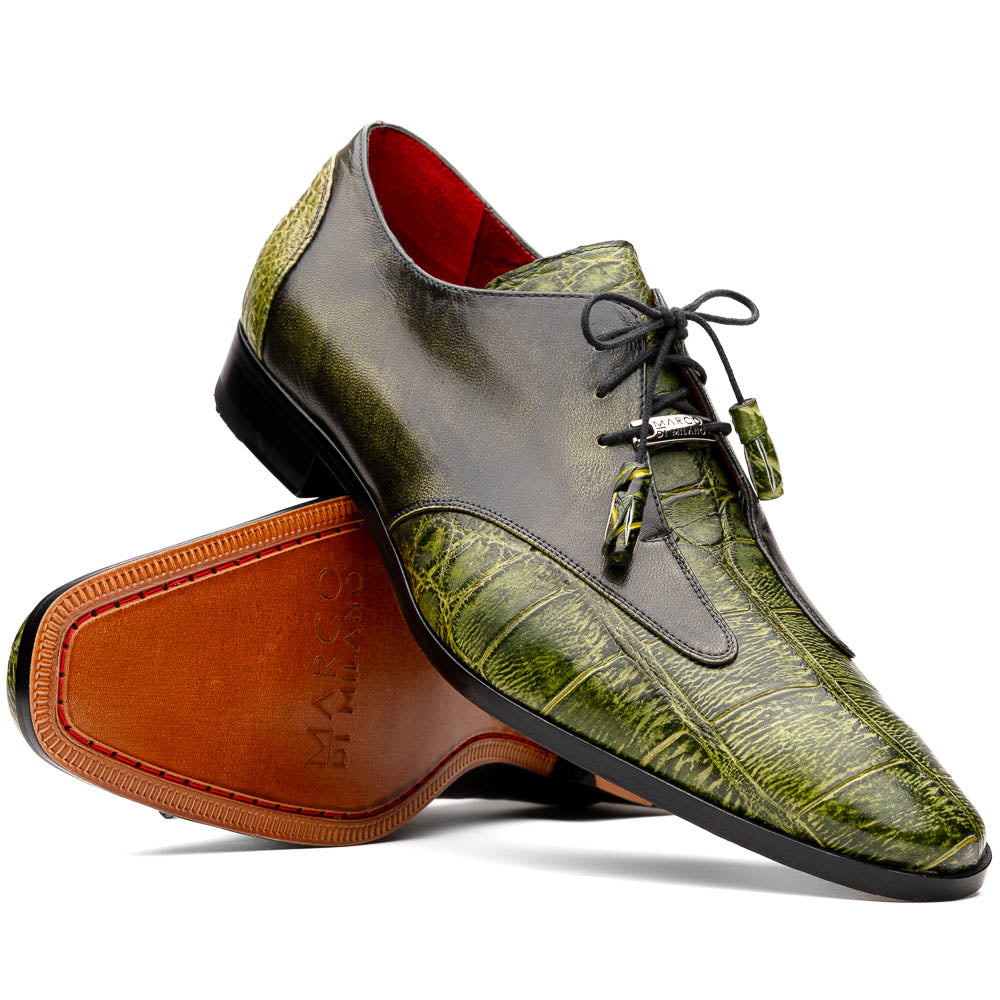 Marco Di Milano Anzio Green Alligator & Calfskin Derby - 8