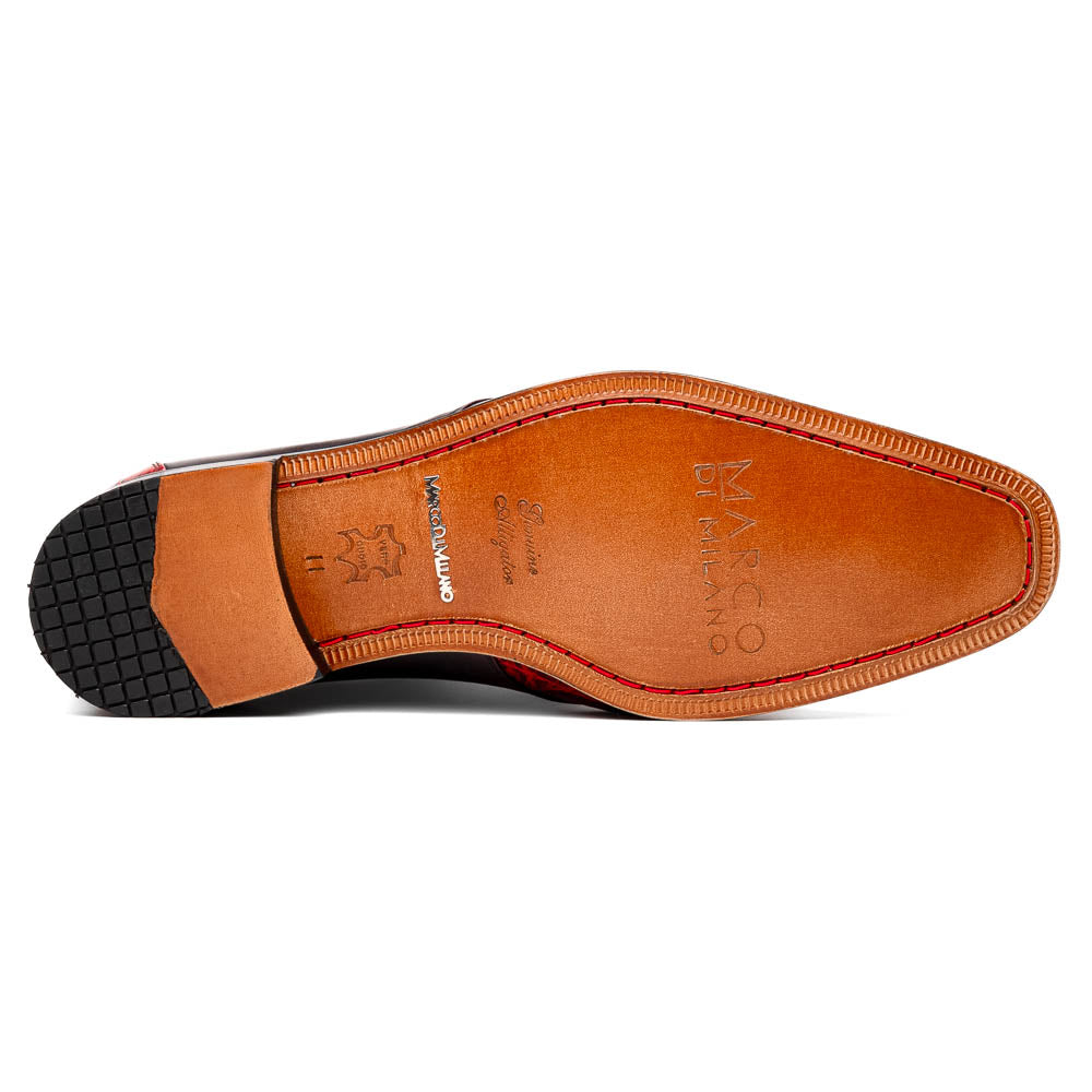 Marco Di Milano Anzio Black Cherry Alligator & Calfskin Derby - 8