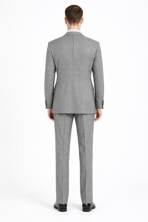 Apollo King Men's Outlet 3 Piece 100% Wool Suit Fashion Windowpane-New Designer Collection