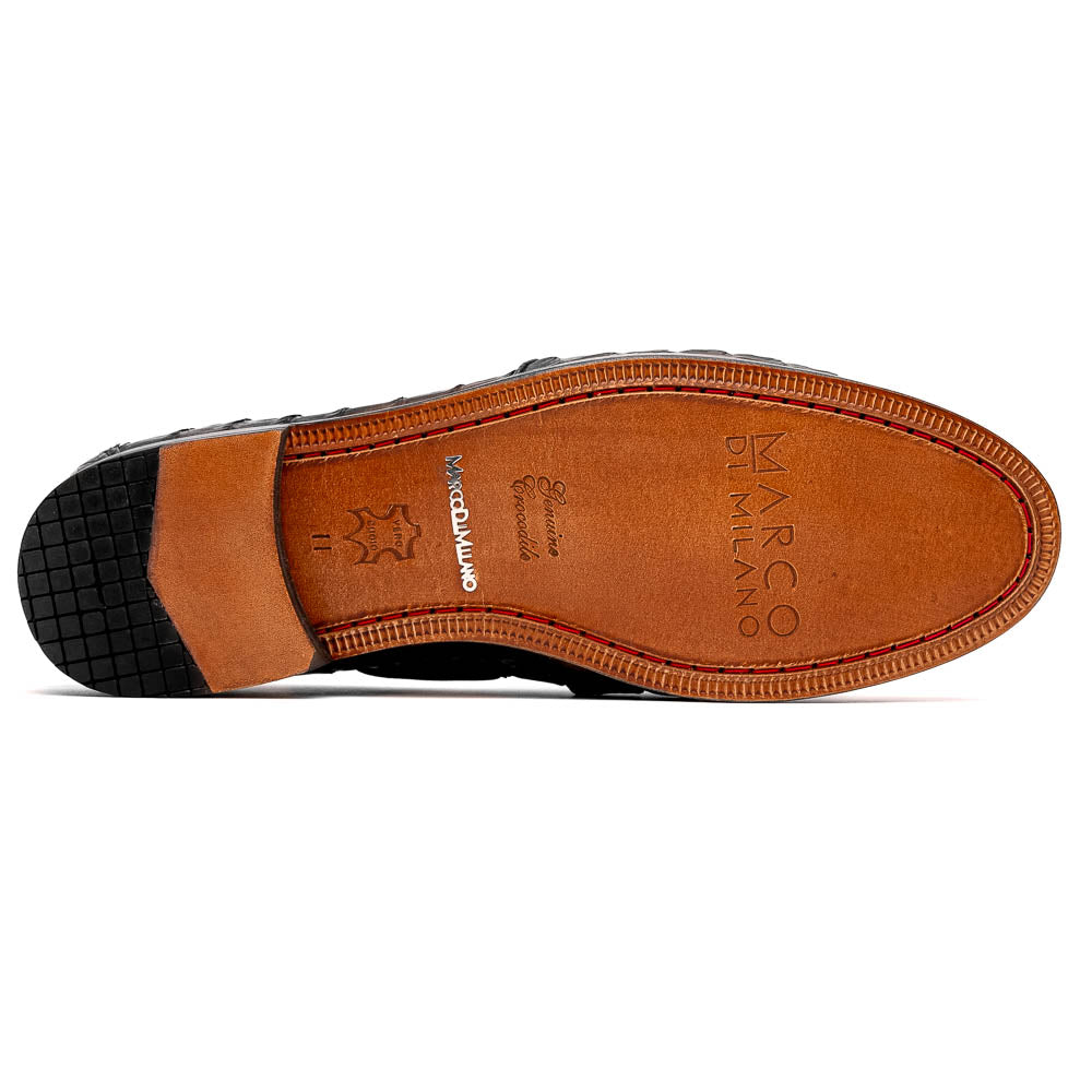 Marco Di Milano Apricena Caiman Crocodile Derby in Navy - 8