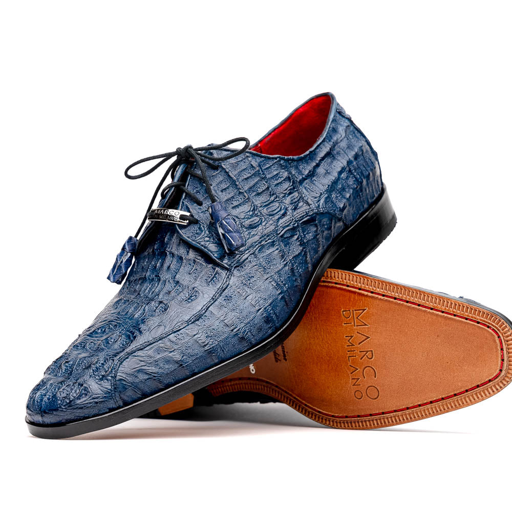 Marco Di Milano Apricena Caiman Crocodile Derby in Navy - 8