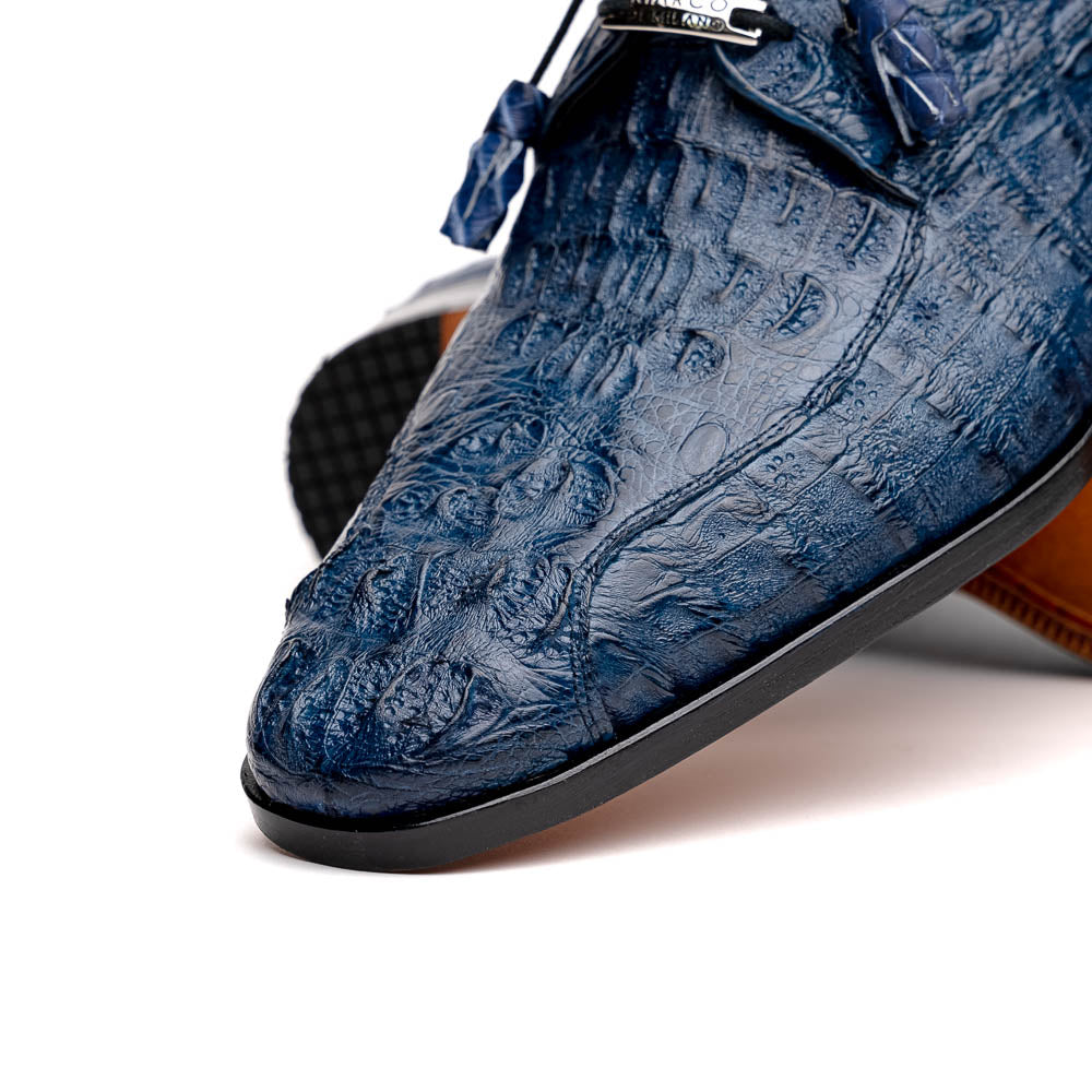 Marco Di Milano Apricena Caiman Crocodile Derby in Navy - 8