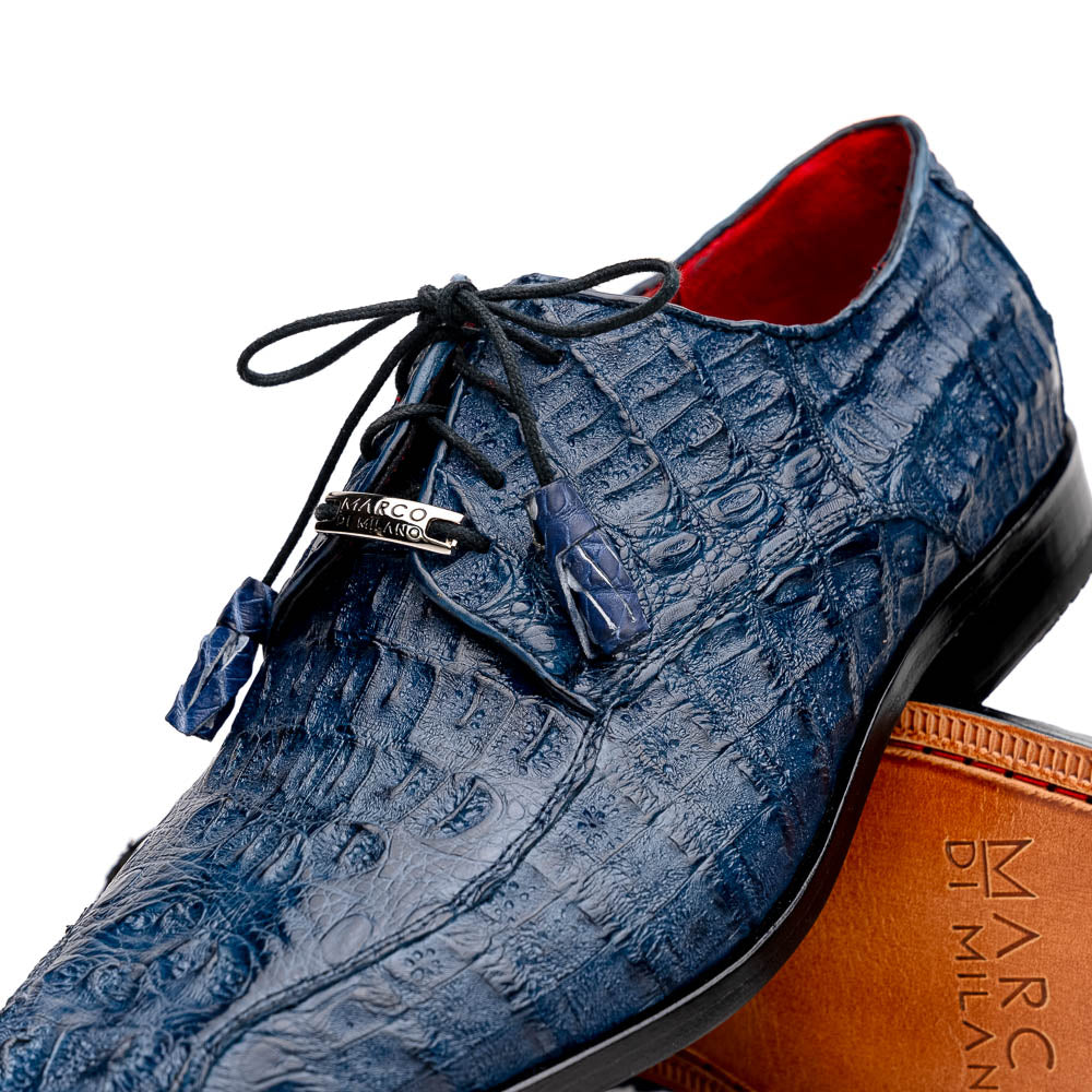 Marco Di Milano Apricena Caiman Crocodile Derby in Navy - 8