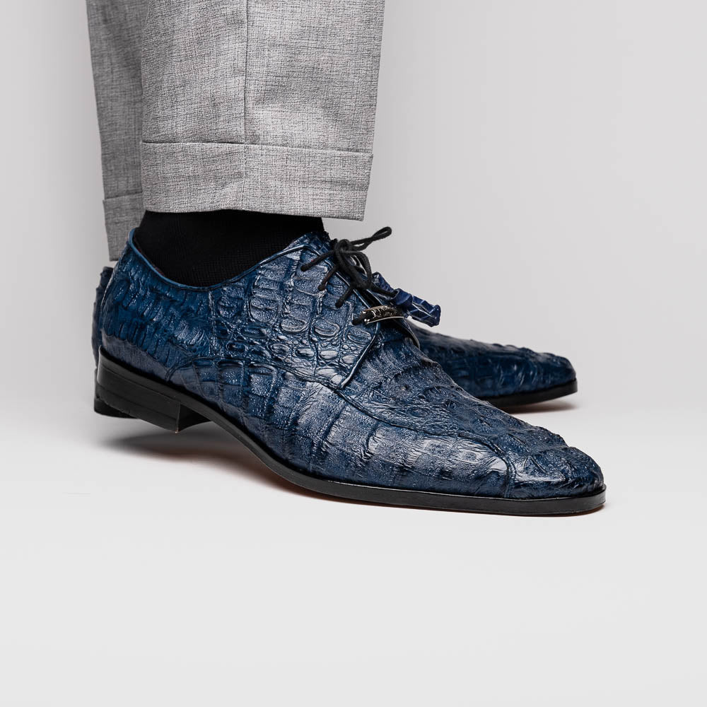 Marco Di Milano Apricena Caiman Crocodile Derby in Navy - 8
