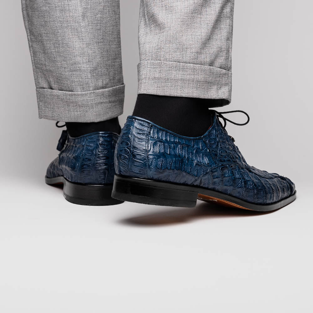 Marco Di Milano Apricena Caiman Crocodile Derby in Navy - 8