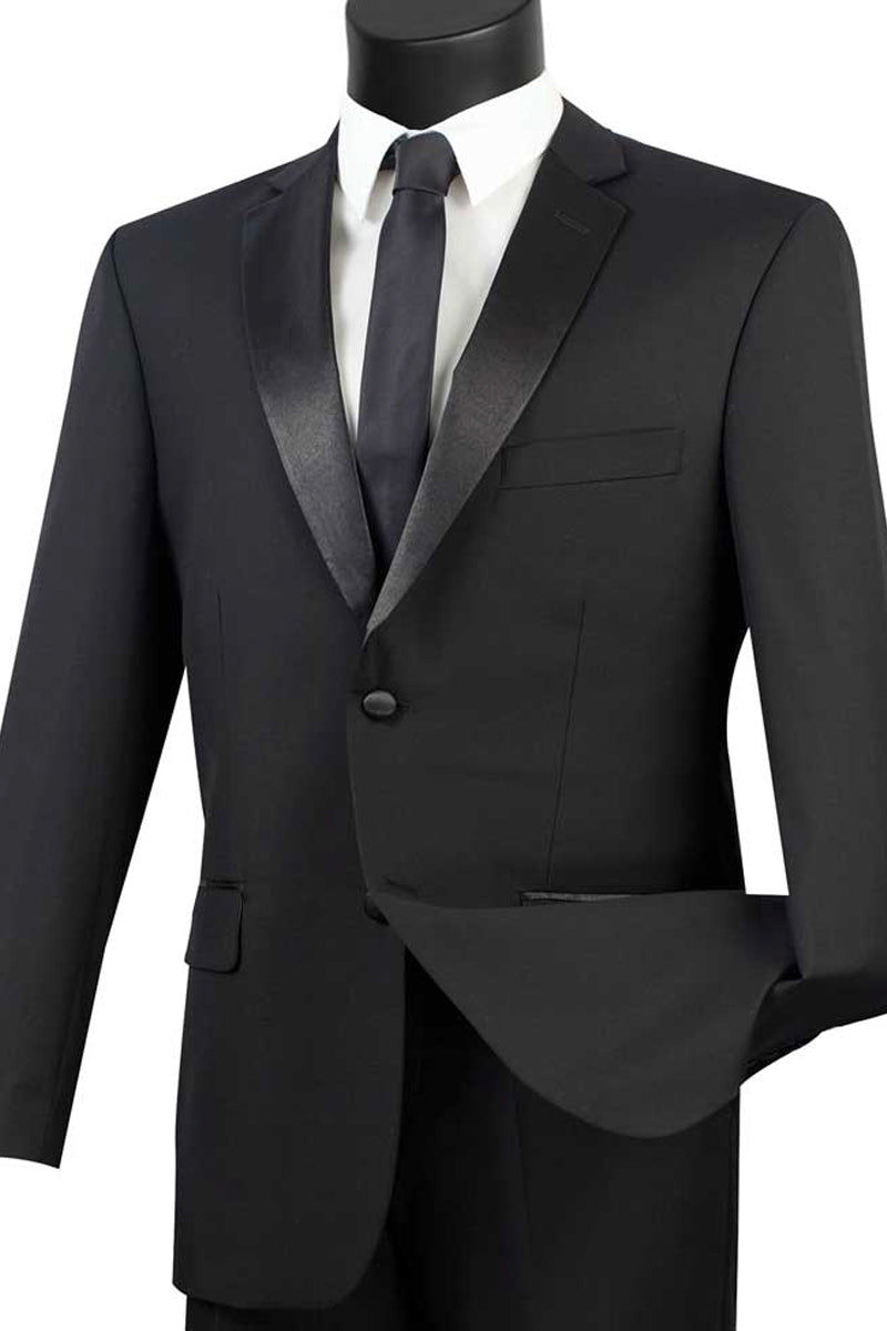 Mens Modern Fit 2 Piece Tuxedo in Black - 38 Short