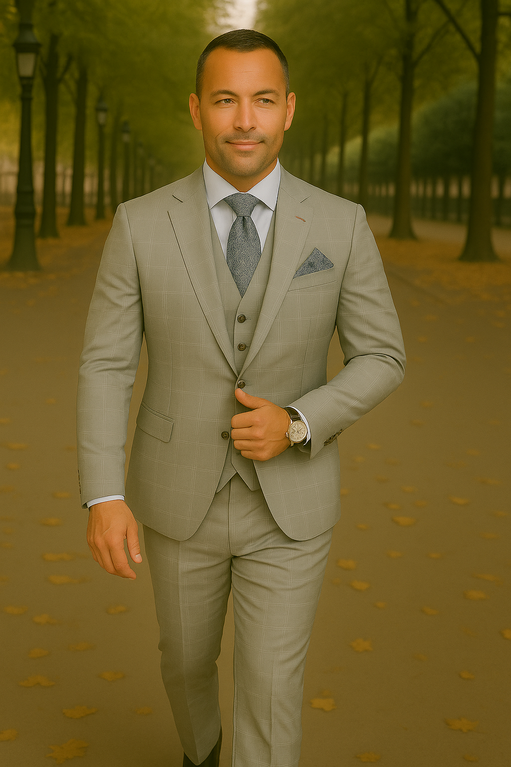 Wool Suit - Italian Made Business Suit by Statement Men's 3 Piece 100% Wool Fashion Suit - Bold Colors - 38R