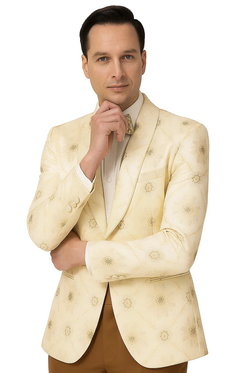 Perfect for Wedding and Prom 2026 and Formal Nude Men's Blazer Cream