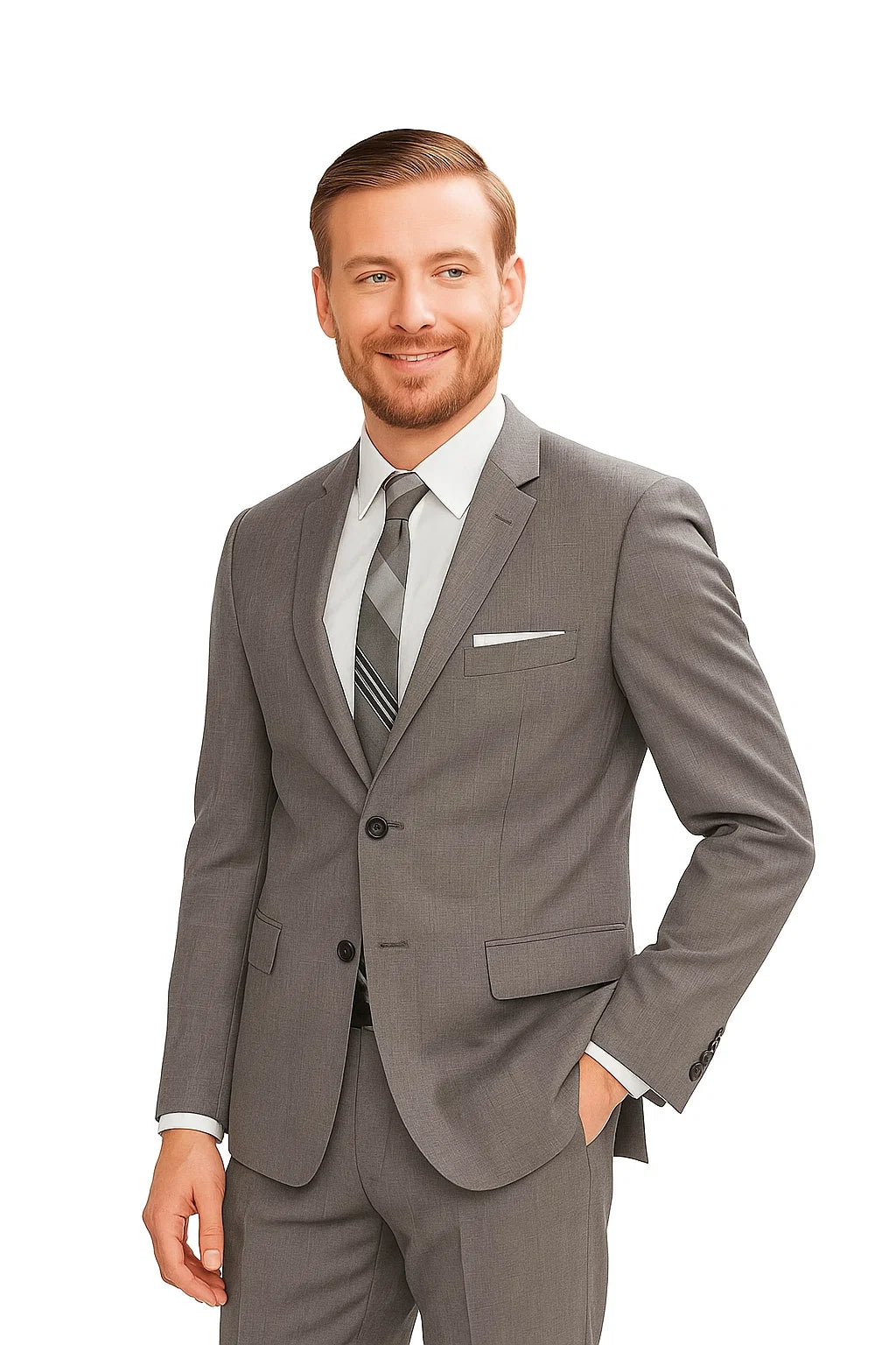 Mad Men suits don draper style attire clothes costume Two Button halloween Suit - 38 Short Jacket+32 Waist Adjustable 28to34)(Height: 5 4 to5 7 )(Neck 15-16.5)S-M)