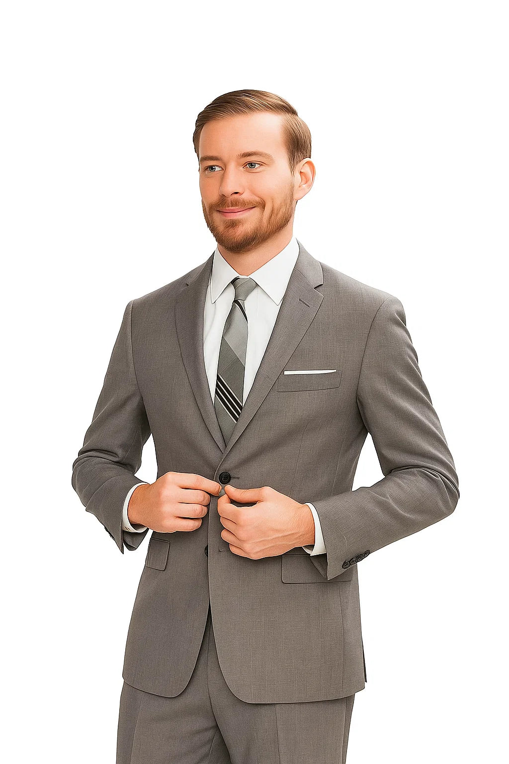 Mad Men suits don draper style attire clothes costume Two Button halloween Suit - 38 Short Jacket+32 Waist Adjustable 28to34)(Height: 5 4 to5 7 )(Neck 15-16.5)S-M)