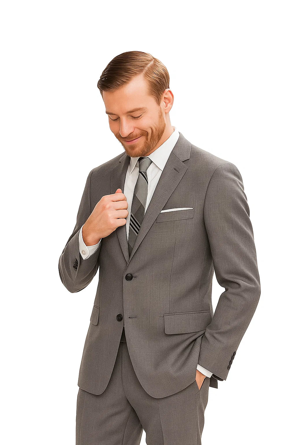 Mad Men suits don draper style attire clothes costume Two Button halloween Suit - 38 Short Jacket+32 Waist Adjustable 28to34)(Height: 5 4 to5 7 )(Neck 15-16.5)S-M)