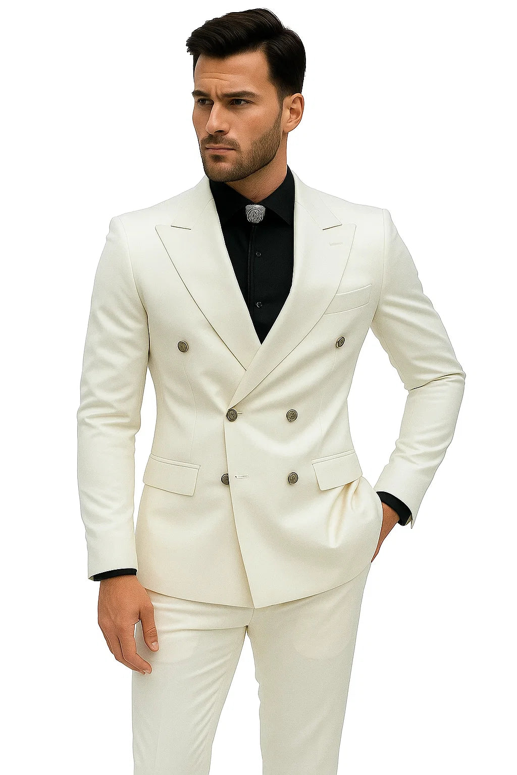 Ivory Wedding Suit - Cream Tuxedos Suit - Ivory Dinner Jacket Plus Pants - Coat Size 38