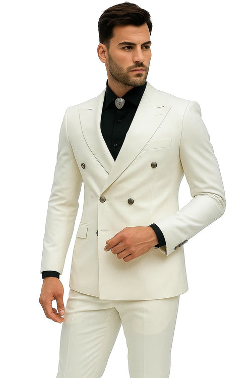Ivory Wedding Suit - Cream Tuxedos Suit - Ivory Dinner Jacket Plus Pants
