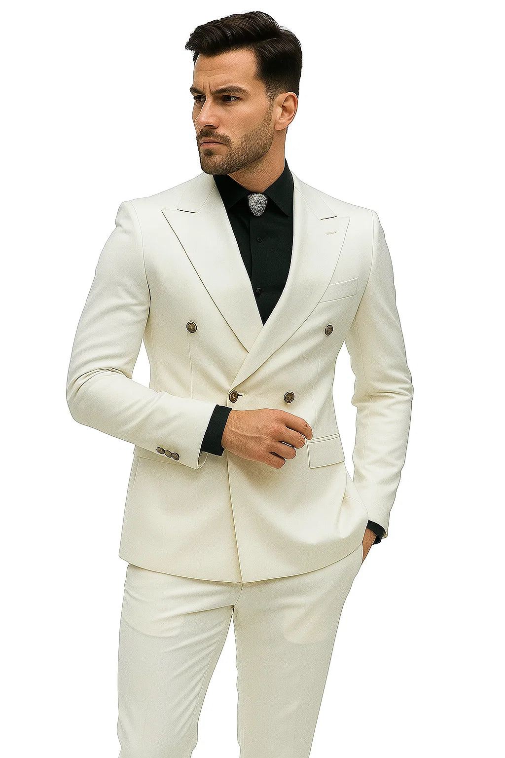 Ivory Wedding Suit - Cream Tuxedos Suit - Ivory Dinner Jacket Plus Pants - Coat Size 38