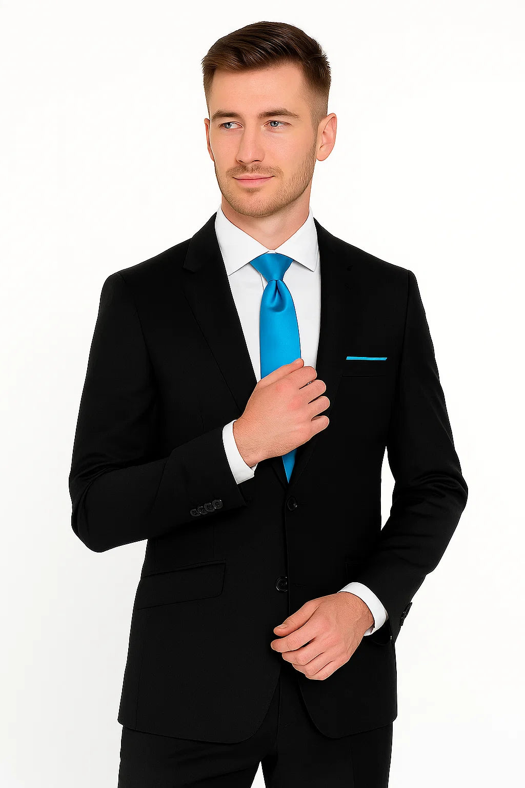 Suit And Shirt Combinations Groom & Groomsmen black prom Suits - 38 Short Jacket+32 Waist Adjust 28to34)(Height: 5 4 to5 7 )(Neck 15-16.5)S-M)