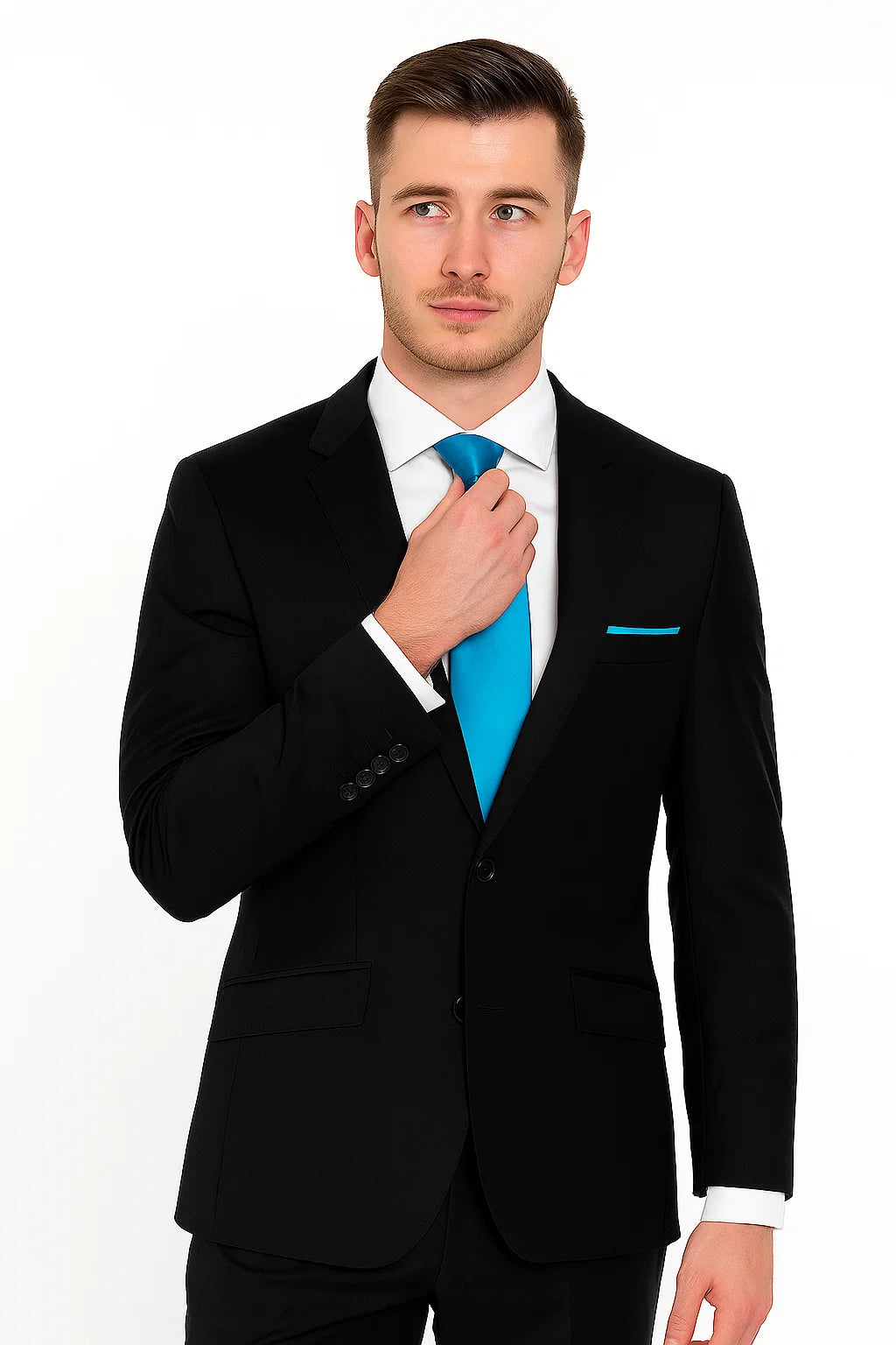Suit And Shirt Combinations Groom & Groomsmen black prom Suits - 38 Short Jacket+32 Waist Adjust 28to34)(Height: 5 4 to5 7 )(Neck 15-16.5)S-M)
