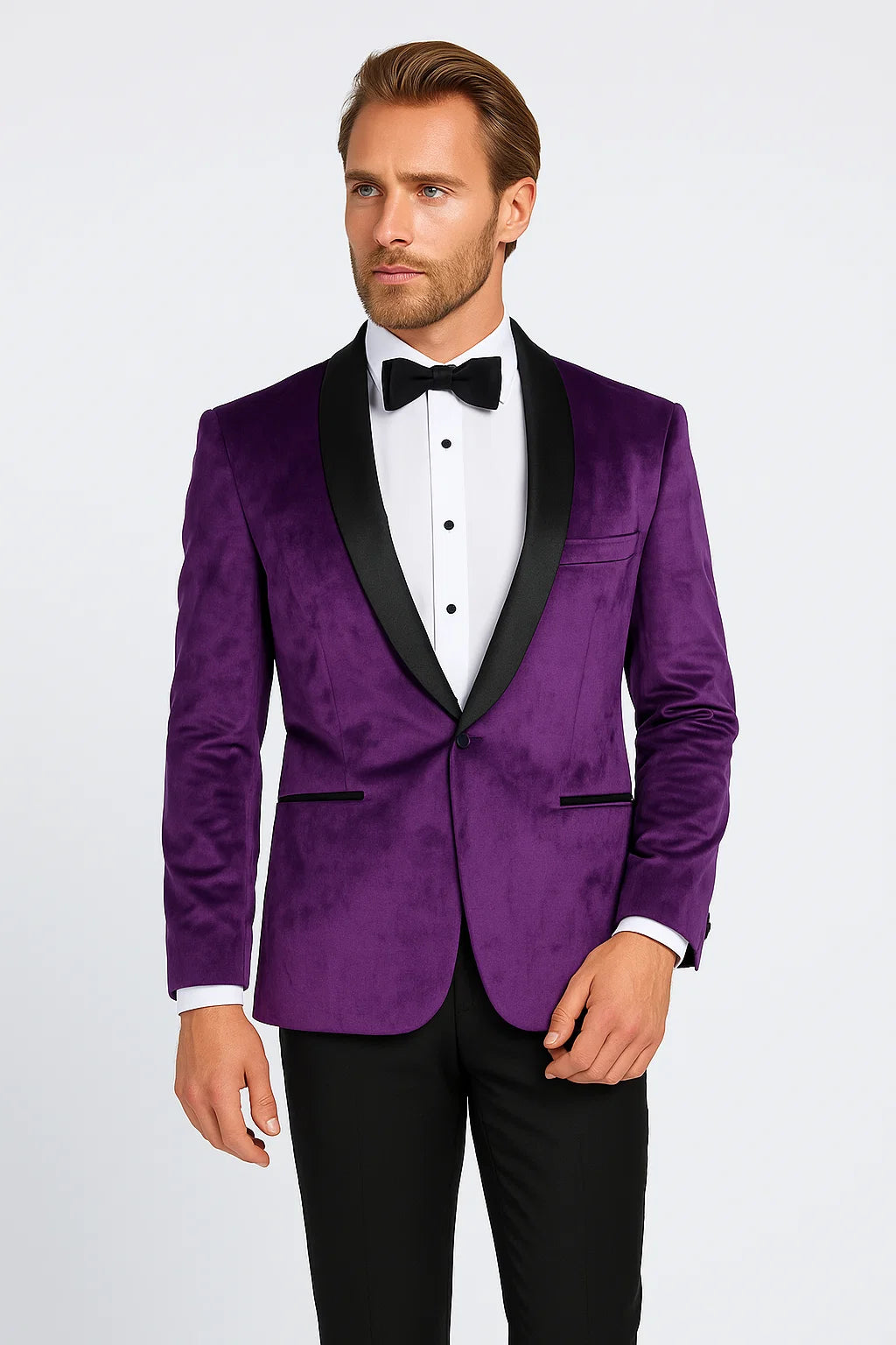 Mens Purple Dinner Jacket - Mens Evening jackets - Tuxedo Dinner Jacket - 38 Short Jacket+32 Waist Adjustable 28to34)(Height: 5 4 to5 7 )(Neck 15-16.5)S-M)