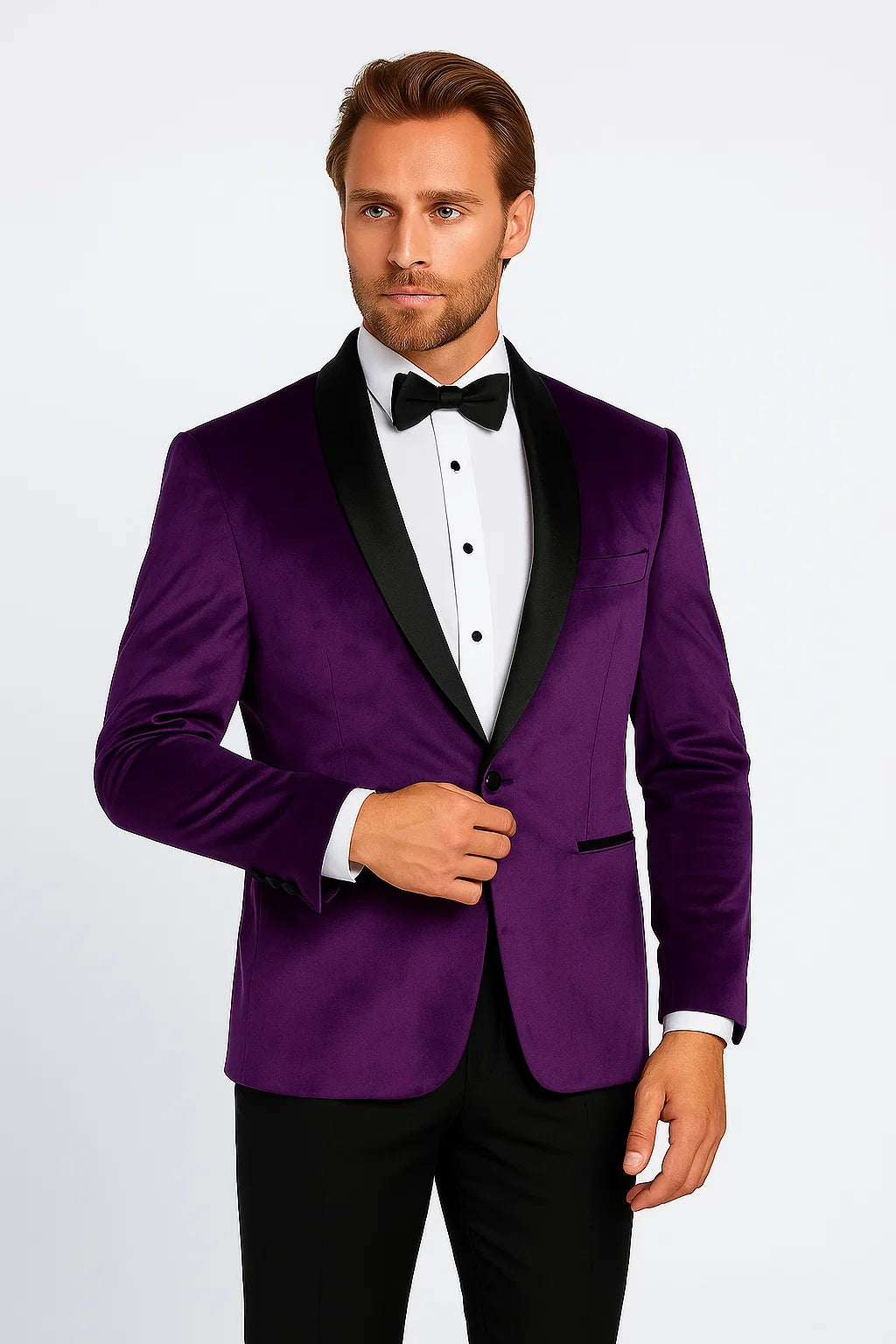 Mens Purple Dinner Jacket - Mens Evening jackets - Tuxedo Dinner Jacket - 38 Short Jacket+32 Waist Adjustable 28to34)(Height: 5 4 to5 7 )(Neck 15-16.5)S-M)