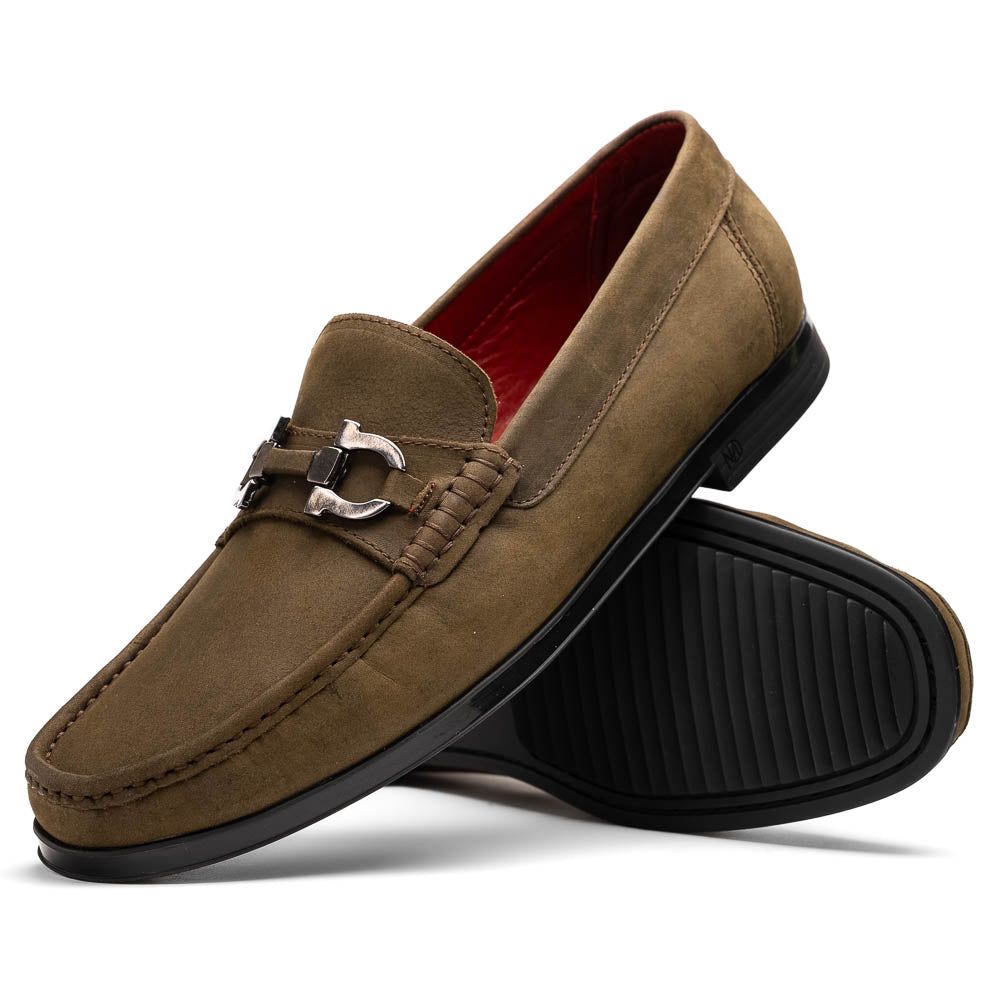 Marco Di Milano Atrani Crazy Olive Calf Bit Loafer - 10