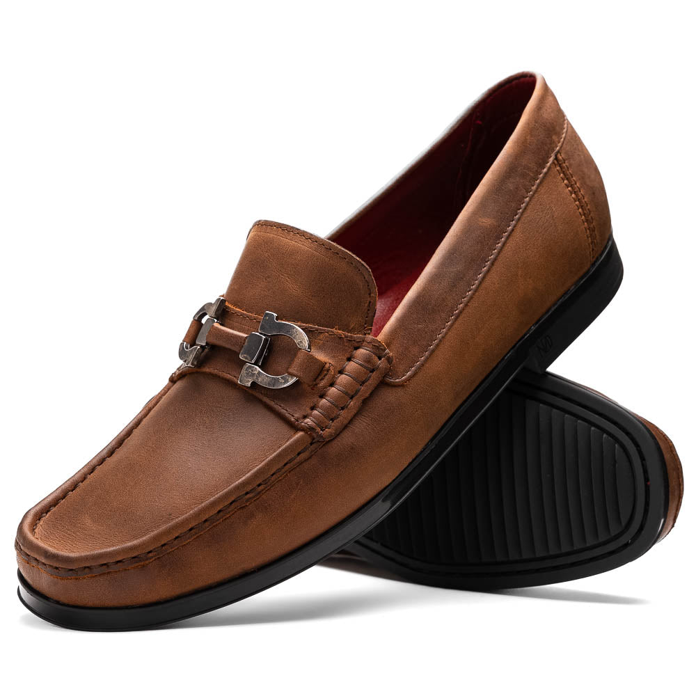 Marco Di Milano Atrani Crazy Tan Calf Bit Loafer - 10