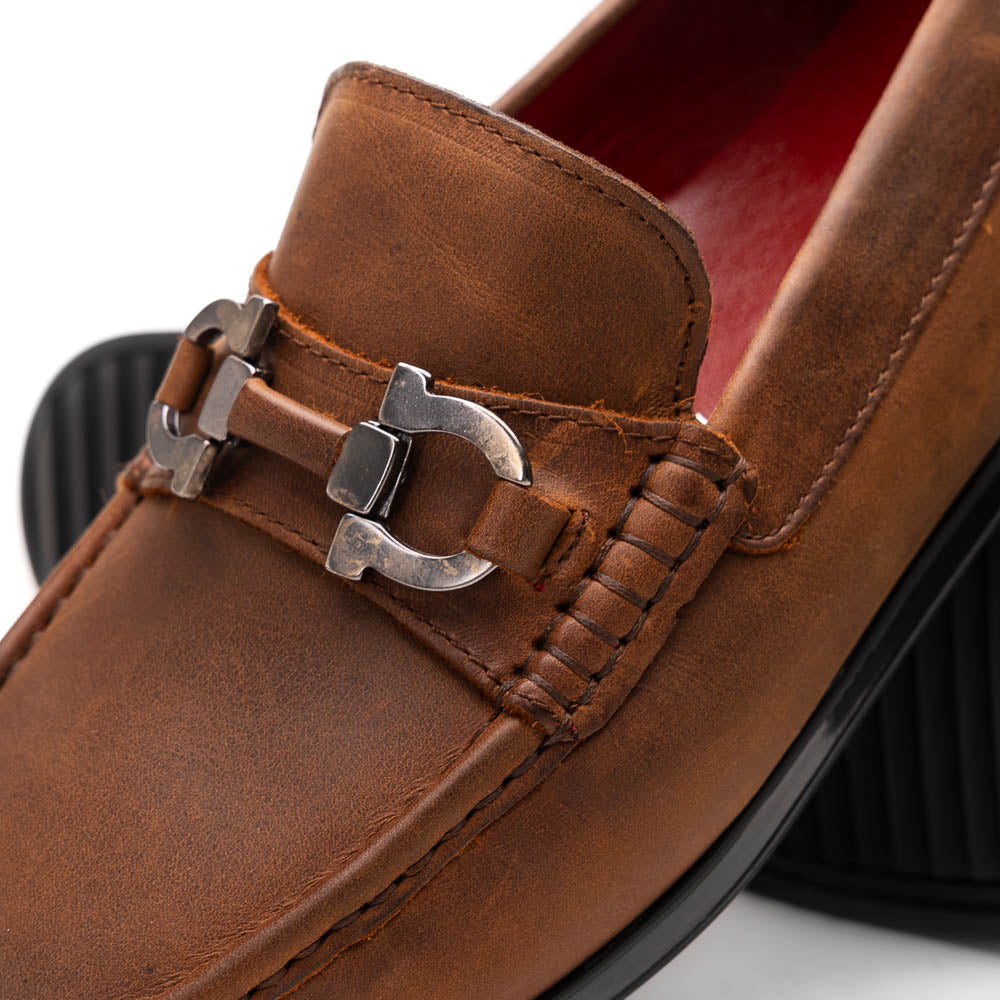 Marco Di Milano Atrani Crazy Tan Calf Bit Loafer - 10