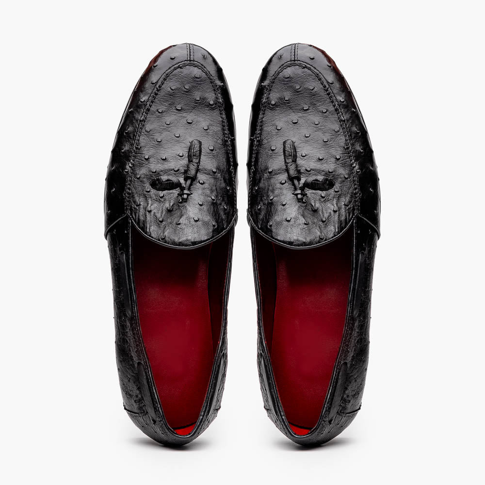 Marco Di Milano Aubiere Black Ostrich Quill Tassel Loafers - 8