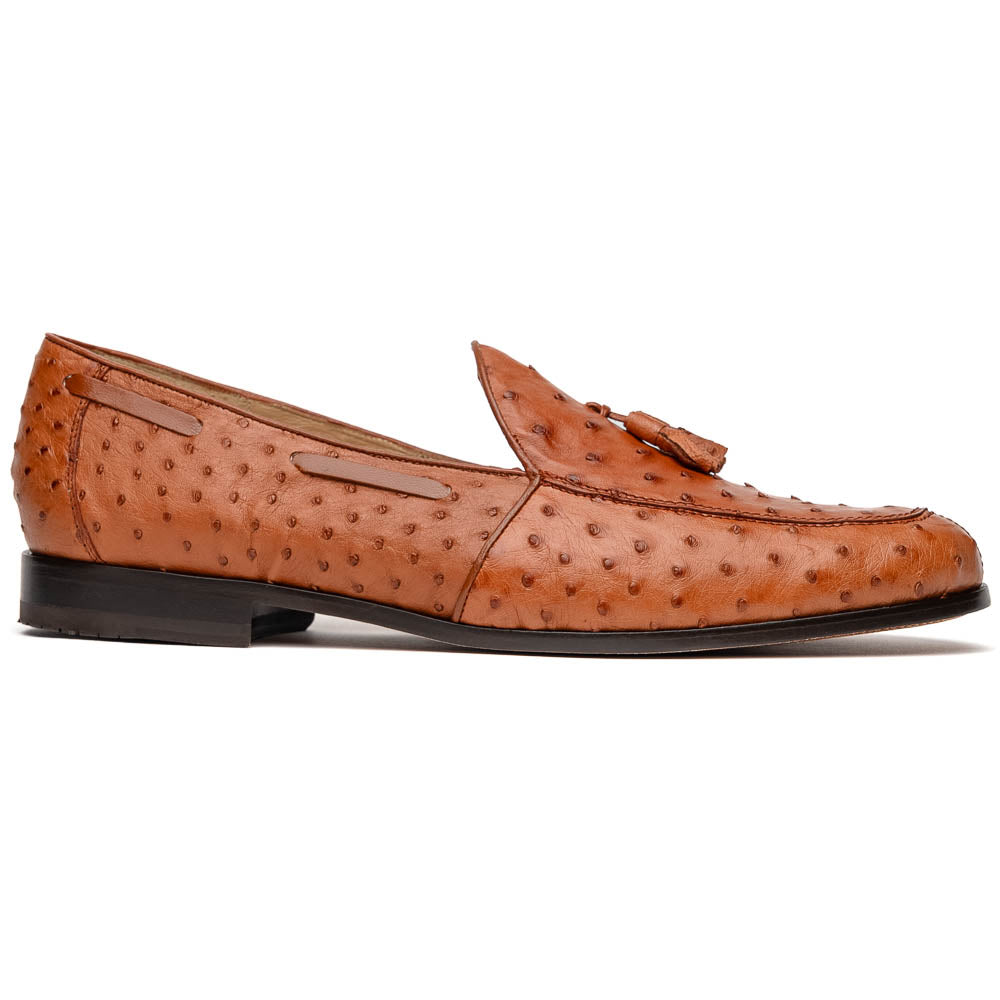 Marco Di Milano Aubiere Cognac Ostrich Quill Tassel Loafers - 8
