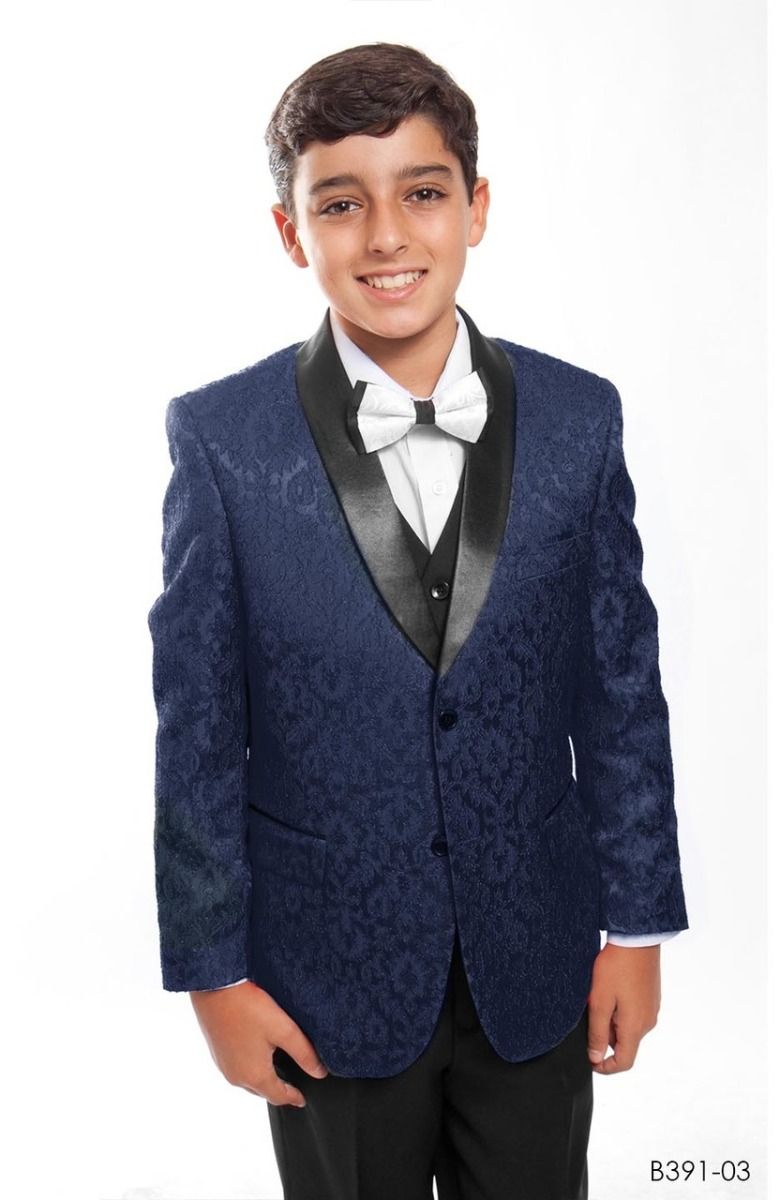Tazio Boys' 5-Piece Suit Set with Shirt & Tie - Black Vest