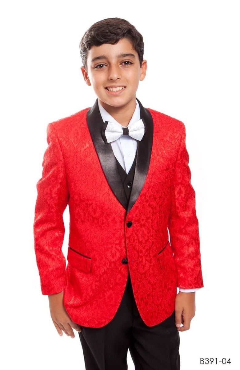 Tazio Boys' 5-Piece Suit Set with Shirt & Tie - Black Vest