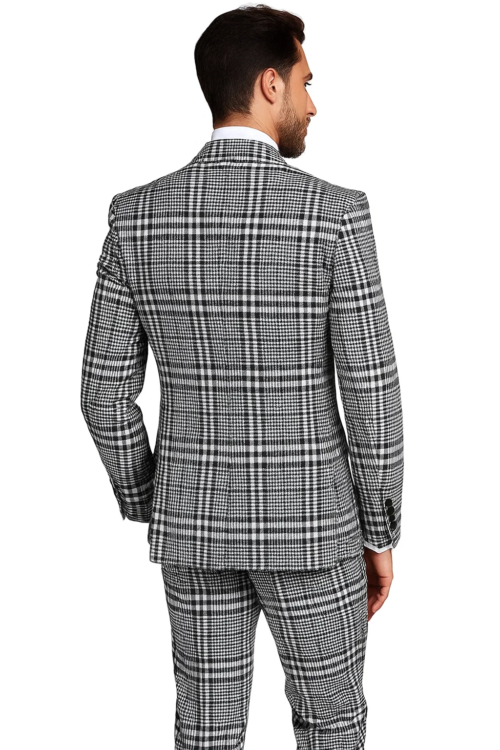 Suits With Baggy Pleated Pants - Wide Leg Pants 100% Wool - Classic Fit in One Button 3 Piece Suit by Rossiman - 38 Regular