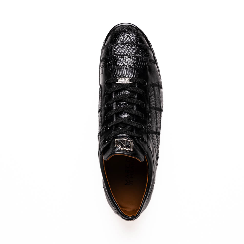 Marco Di Milano Bari Patchwork Lizard Sneakers in Black - 9