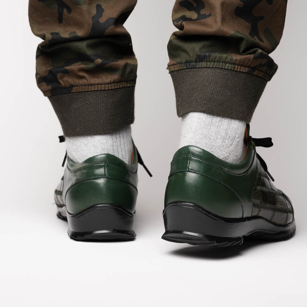 Marco Di Milano Bari Patchwork Lizard Sneakers in Green - 8.5