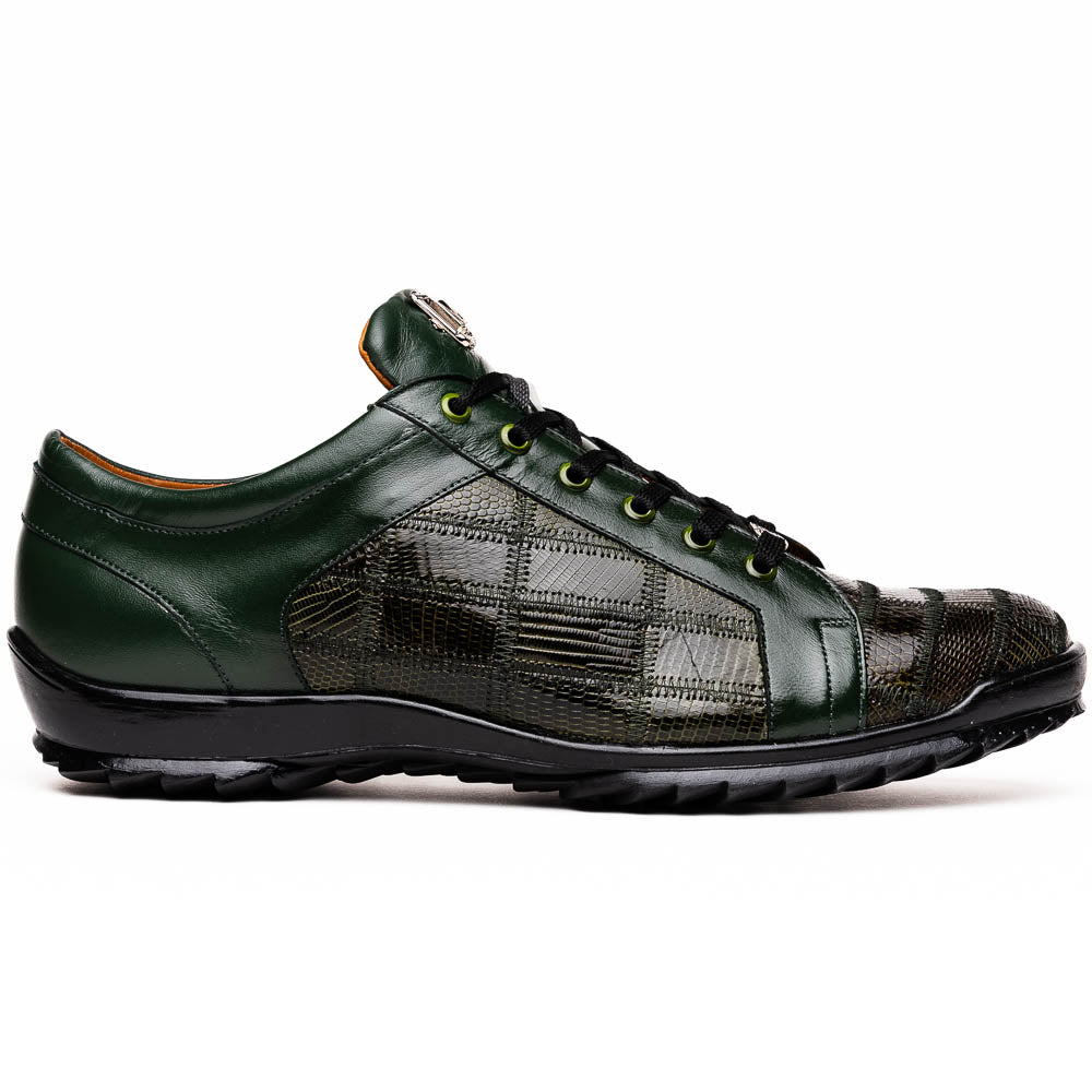 Marco Di Milano Bari Patchwork Lizard Sneakers in Green - 8.5