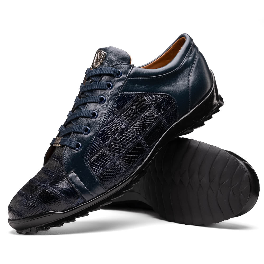 Marco Di Milano Bari Patchwork Lizard Sneakers in Navy - 8