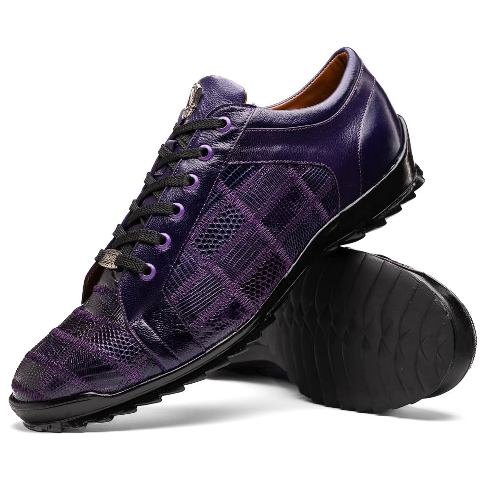 Marco Di Milano Bari Patchwork Lizard Sneakers in Purple - 8