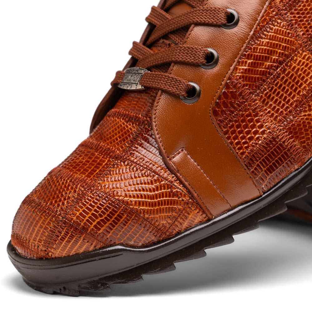 Marco Di Milano Bari Patchwork Lizard Sneakers in Cognac - 10.5