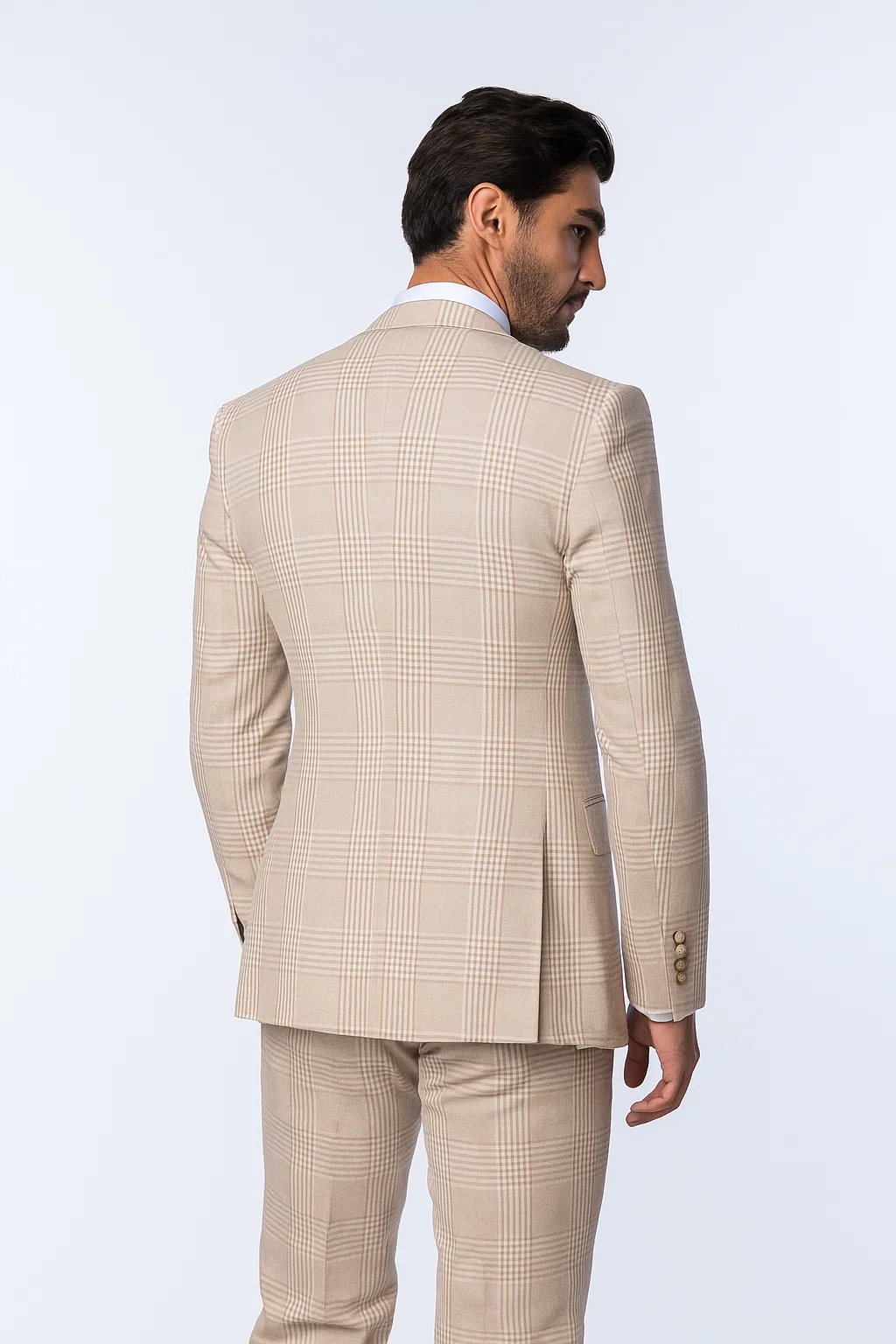 Suits With Baggy Pleated Pants - Wide Leg Pants 100% Wool - Classic Fit by Rossiman - 38 Regular