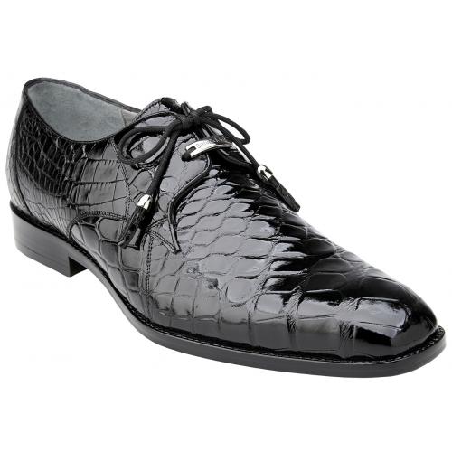 Belvedere Lago Black All-Over Genuine Alligator Shoes - 6