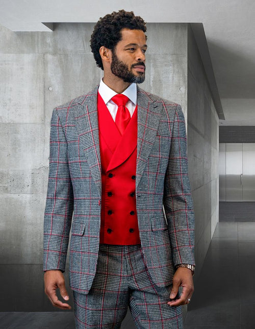 Vibrant Men's 3 PiecePurple Wool Suit 100% Luxury Wool Statement
