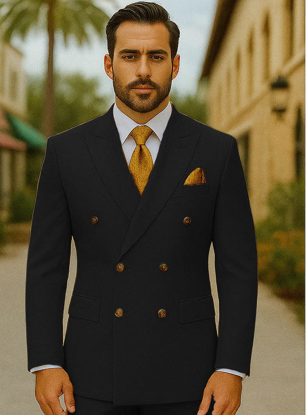 Best Mens Designer Modern Fit Double Breasted Wool Suit with Gold Buttons in Khaki - For Men Fashion Perfect For Wedding or Prom 2025 or Business or Church - 34 Short or Extra Small